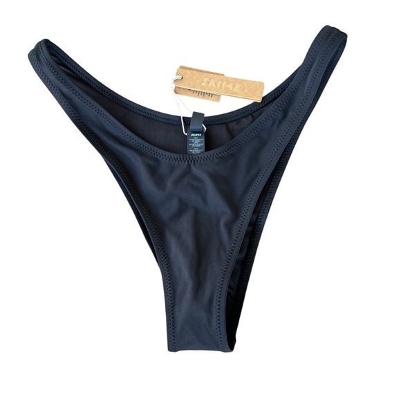 SKIMS Cheeky Tanga Bikini Bottom Onyx Black Sexy Swimwear SW-TAN-0783 Med NWT - Picture 3 of 11